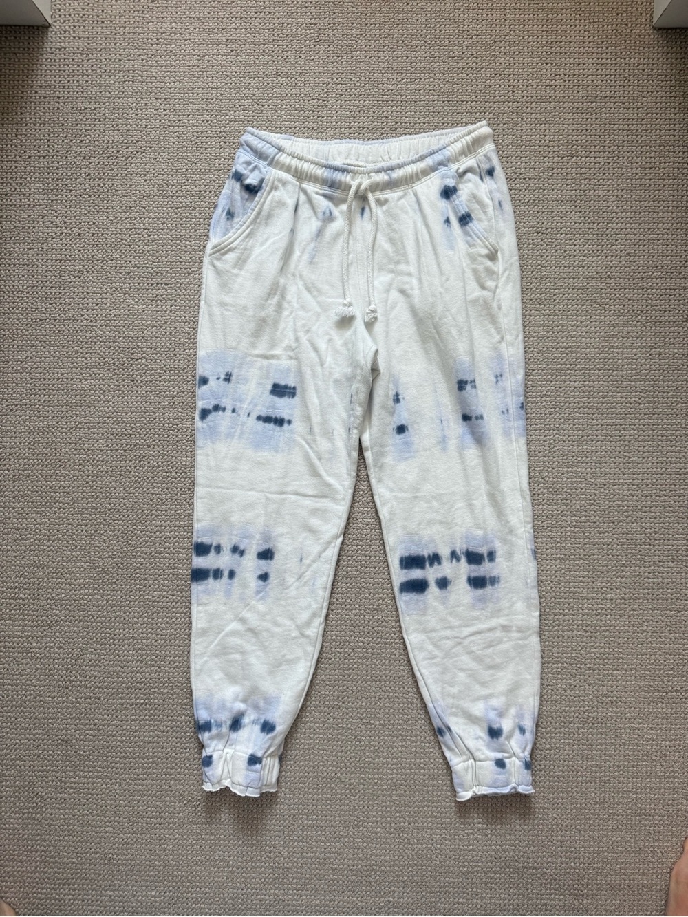 Blue and White Tie-Dye sweatpants